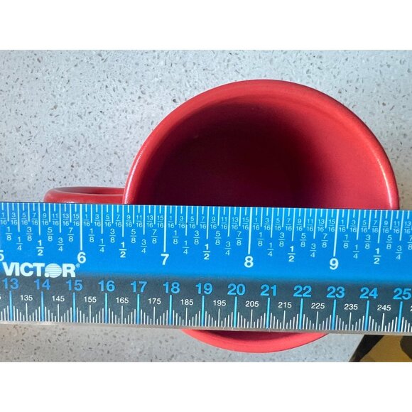 Frank Lloyd Wright Coll. Ceramic Mug  Cup Embossed Geometric Pattern Orange Gift - Picture 9 of 9